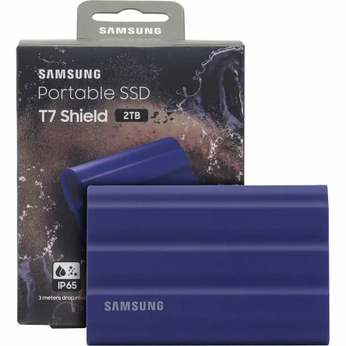 Внешний SSD диск SAMSUNG T7 Shield, 2TB, Blue, (MU-PE2T0R/WW), официальная гарантия