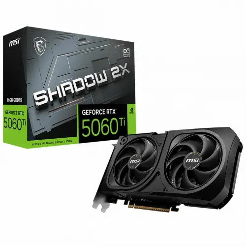 Видеокарта MSI RTX5060Ti SHADOW 2X OC PLUS, 16GB, GDDR7, 128bit, 3xDP, HDMI, 2FAN, RTL Видеокарта MSI RTX5060Ti SHADOW 2X OC PLUS, 16GB, GDDR7, 128bit, 3xDP, HDMI, 2FAN, RTL